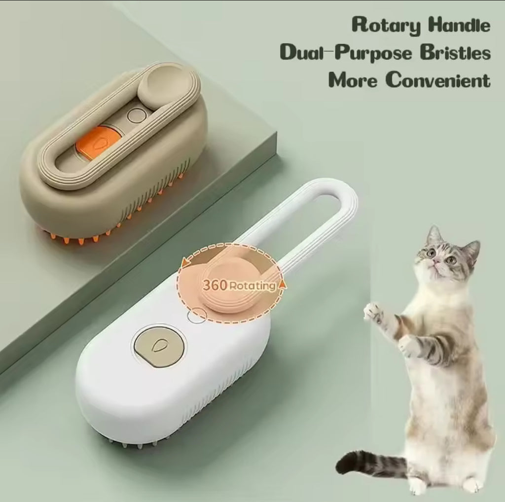 Steamy pet brush