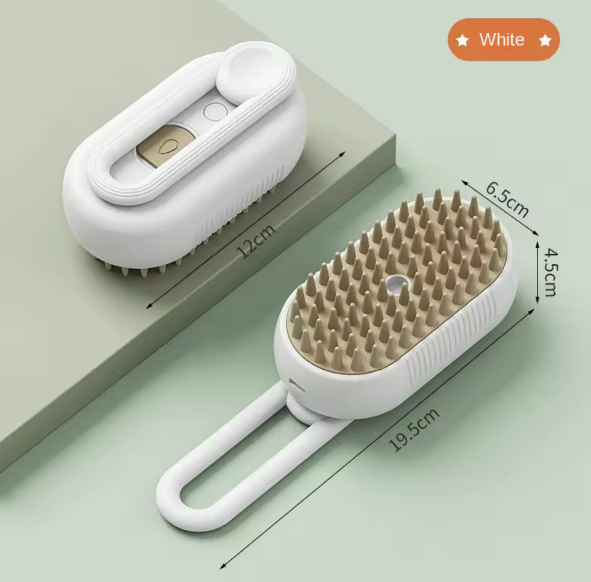 Steamy pet brush