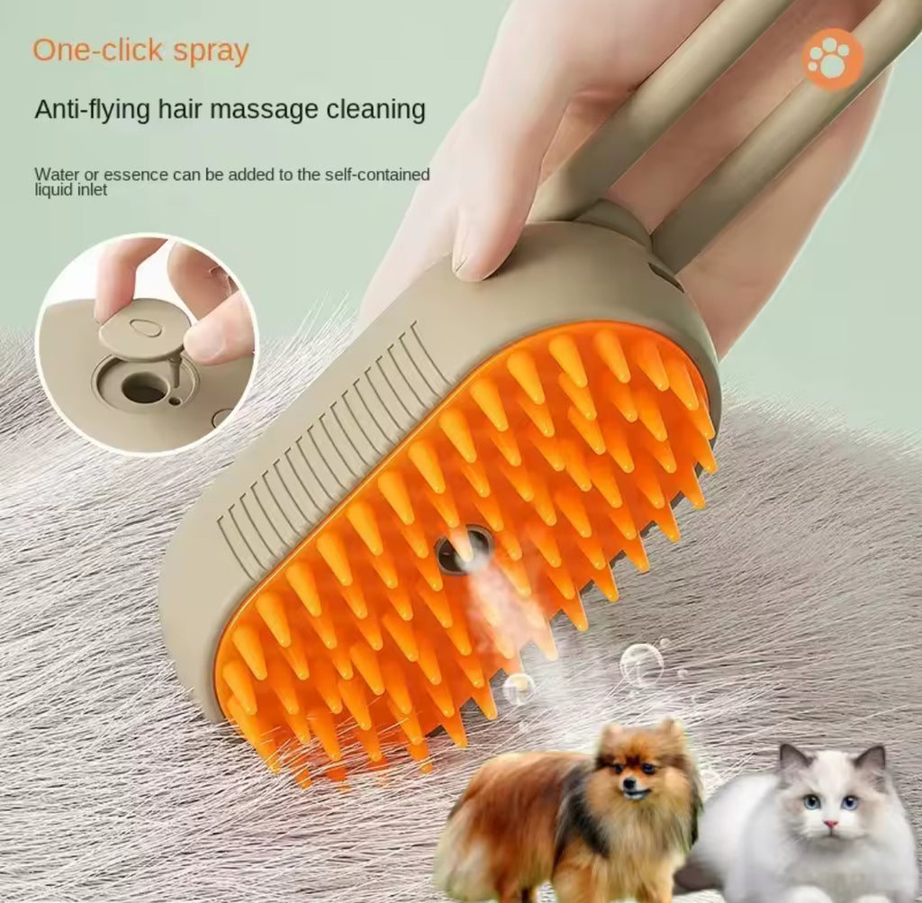 Steamy pet brush