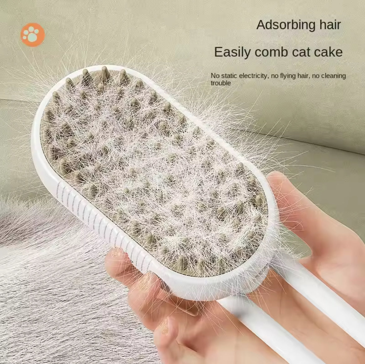 Steamy pet brush